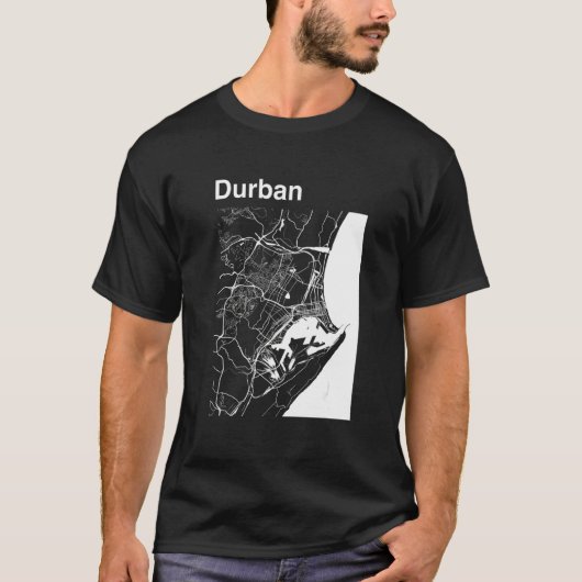 Durban South Africa Classic City Map Graphic T-Shirt (Vorderseite)