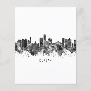 Durban South Africa Skyline BW Flyer
