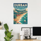 Durban Südafrika Retro-Reiseposter-Kunst Poster (Heimbüro)