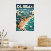 Durban Südafrika Retro-Reiseposter-Kunst Poster (Küche)