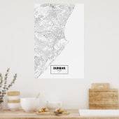 Durban, Südafrika (schwarz auf weiß) Poster (Küche)