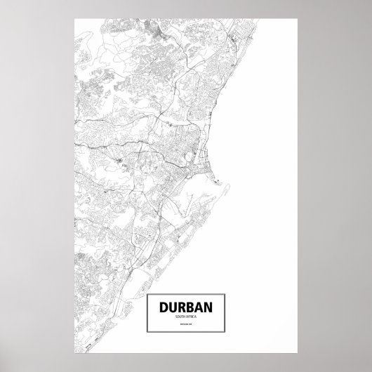 Durban, Südafrika (schwarz auf weiß) Poster (Vorne)