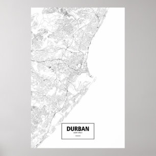 Durban, Südafrika (schwarz auf weiß) Poster