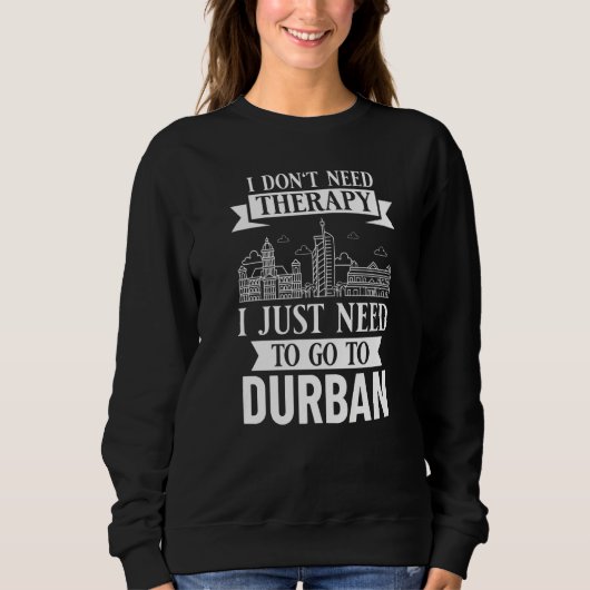 Durban Südafrika Stadt Skyline Karte Reise Sweatshirt (Vorderseite)
