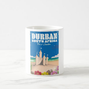 Durban Südafrika Vintage-Strandreiseplakat Kaffeetasse