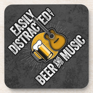 Durch Bier und Musik leicht ablenkbar Getränkeuntersetzer