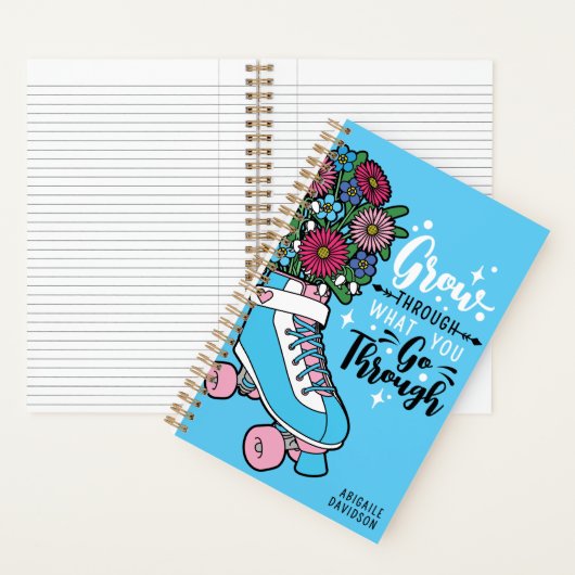 Durch Blumenkreuz wachsen Cartoon Name Transgender Notizblock (Innen)