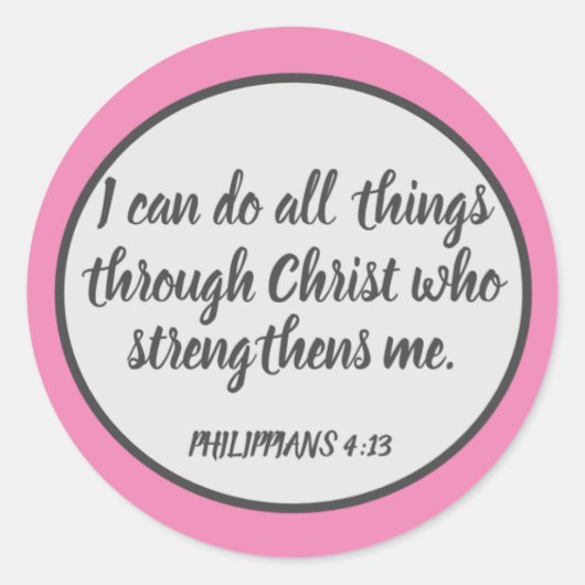 Durch Christ PHILIPPIANS 4:13 Sticker Set (Vorderseite)