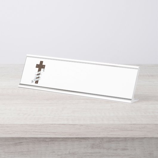 Durch Christus Schreibtischnamensplakette (Vorderseite )
