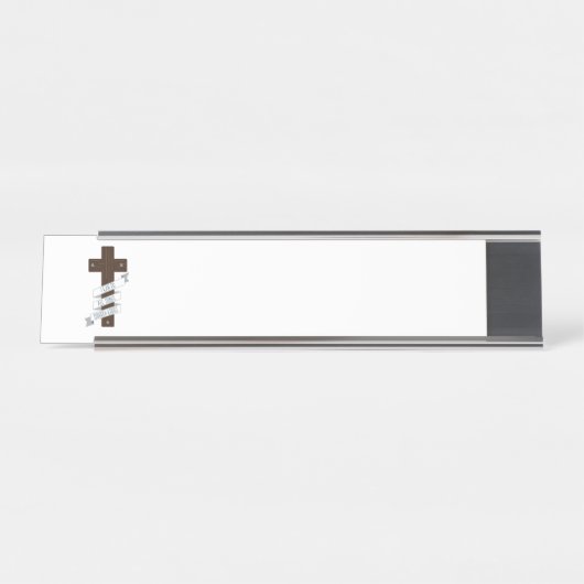 Durch Christus Schreibtischnamensplakette (Vorderseite )