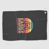 Durch Cocker Spaniel Retro Hund leicht ablenkbar Golfhandtuch (Horizontal)