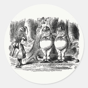 Durch das Blickfeld, Tweedledum und Tweedledee Runder Aufkleber