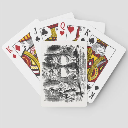 Durch das Blickfeld, Tweedledum und Tweedledee Spielkarten (Rückseite)