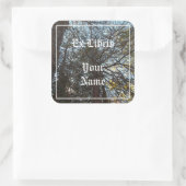 Durch das Buchzeichen Verzweigungen Quadratischer Aufkleber (Tasche)