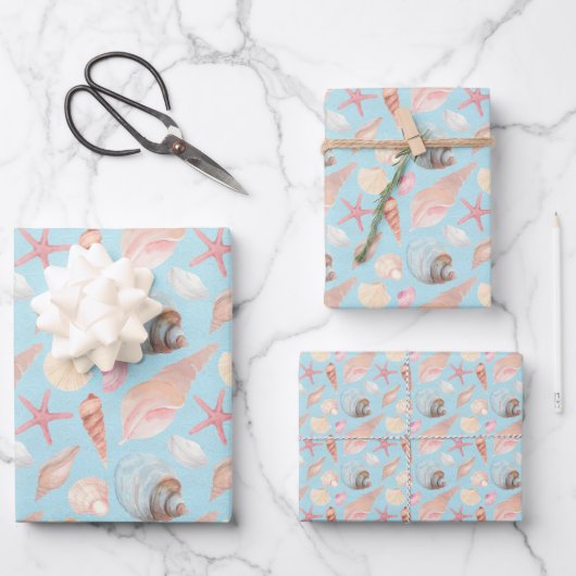 Durch das Design der Sea-Serie Geschenkpapier Set (Vorderseite)