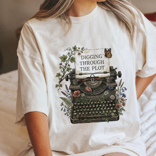 Durch das Drehbuch graben Schreibmaschine Florale Tri-Blend Shirt