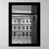 Durch das Fenster Le Louvre Paris B und W Poster2 Poster (Vorne)