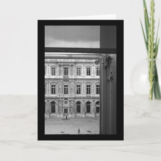 Durch das Fenster Le Louvre Paris Greeting Karte (Vorderseite)