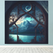 Durch das Fenster "Mondlicht" Leinwanddruck (Insitu (Holzboden))