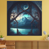 Durch das Fenster "Mondlicht" Leinwanddruck (Insitu (Wohnzimmer))