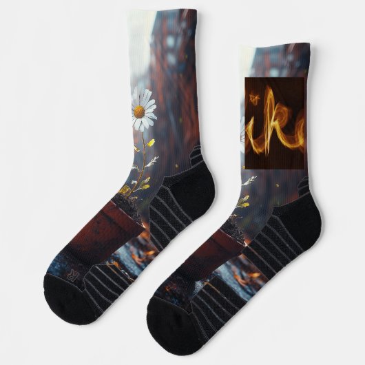 Durch das Feuer blühen Socken (Links)