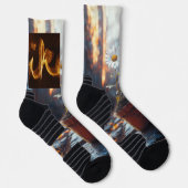 Durch das Feuer blühen Socken (Rechts)