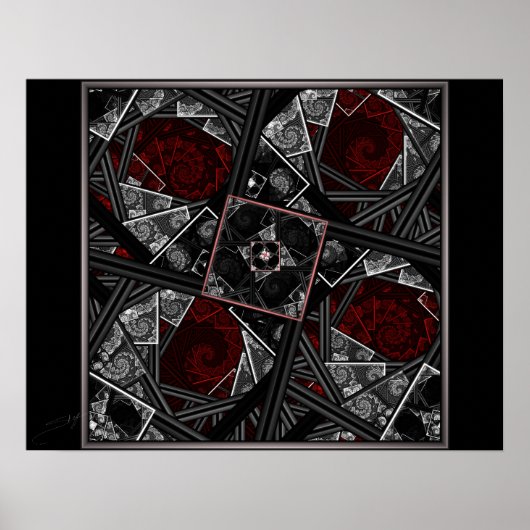 Durch das Fraktal-Poster des Blickwinkels Poster (Vorne)