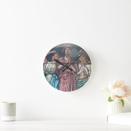 durch das Glasposter Runde Wanduhr (Zuhause)