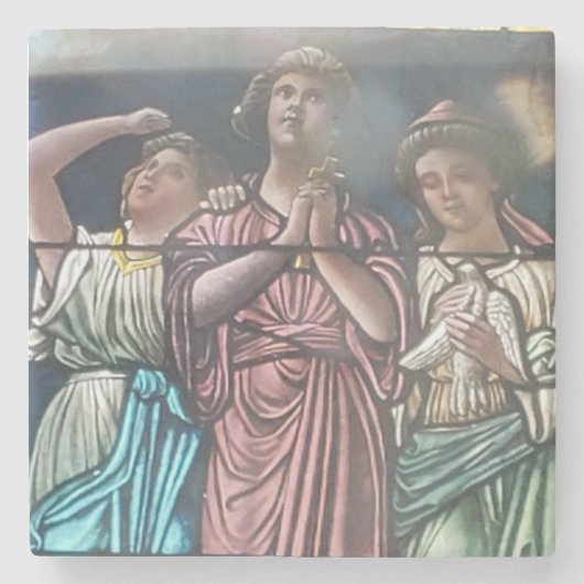 durch das Glasposter Steinuntersetzer (Vorderseite)