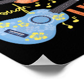 Durch das Leben Ukulele Player Hawaiian Poster (Ecke)