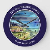 Durch das Licht der silbernen Monduhr Große Wanduhr (Vorderseite)