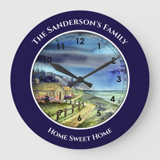 Durch das Licht der silbernen Monduhr Große Wanduhr (Vorderseite)