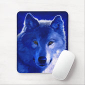Durch das Licht des Mond-blauen Wolfs Mousepad (Mit Mouse)