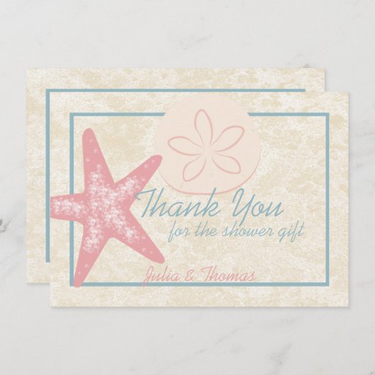Durch das Meer gepflasterter Starfish Custom Dankeskarte (Vorne/Hinten)