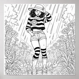 Durch das Puddle Coloring Poster