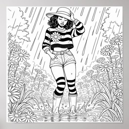 Durch das Puddle Coloring Poster (Vorne)