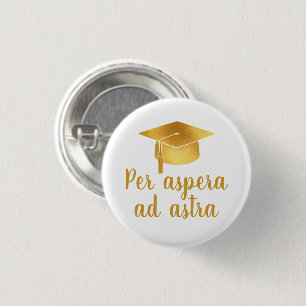Durch das Rauhe zu den Sternen Lateinischer Spruch Button