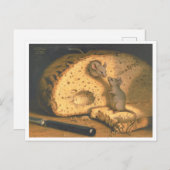 "Durch das Roggen kommen" Mäuse in Brot Postkarte (Vorne/Hinten)