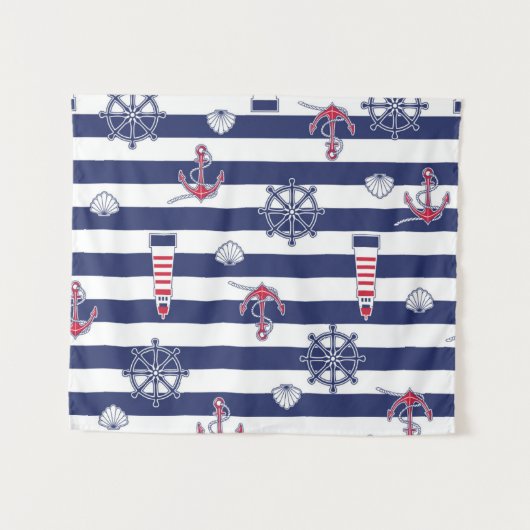 Durch das Seemuster Wandteppich (Vorderseite (Horizontal))