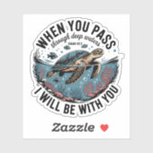 Durch das tiefe Wasser des Ozeans Schildkröte Chri Aufkleber (Blatt)