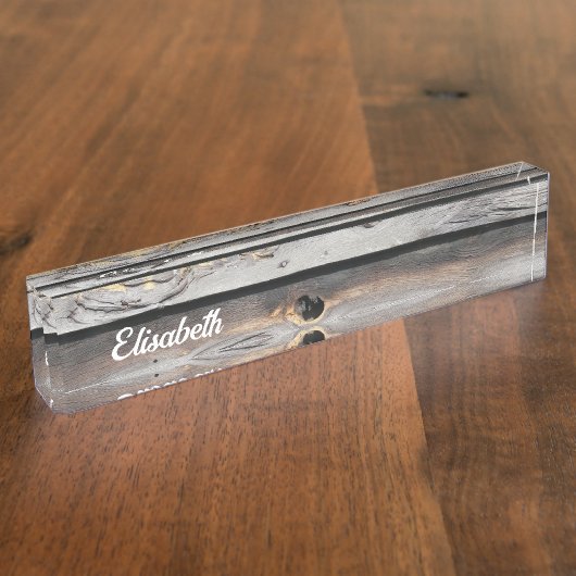 durch das Wetter als alte Holzhintergrundname sign Namensplakette (Seite)