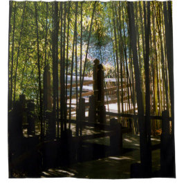 Durch den Bambus Duschvorhang