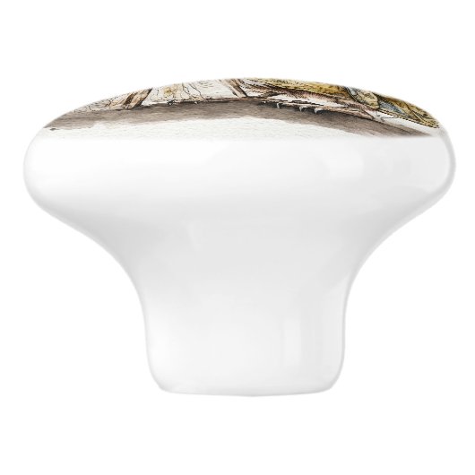 Durch den Glasknopf Keramik Keramikknauf (Seitenansicht)