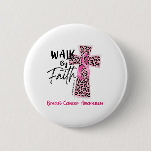 Durch den Glaube Brustkrebs Bewusstsein Christlich Button