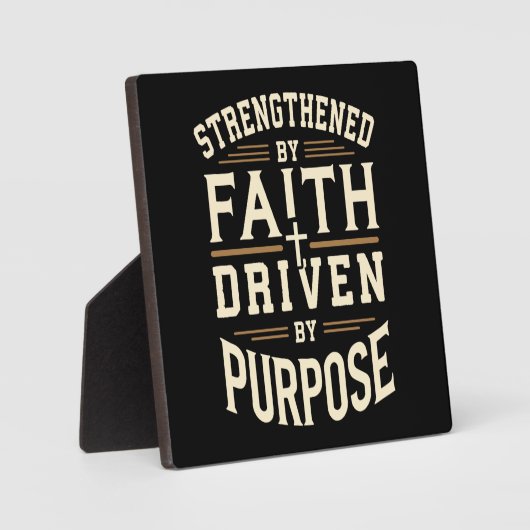 Durch den Glauben gestärkt, von Absicht angetriebe Fotoplatte (Vorderseite)