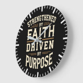 Durch den Glauben gestärkt, von Absicht angetriebe Große Wanduhr (Winkel)