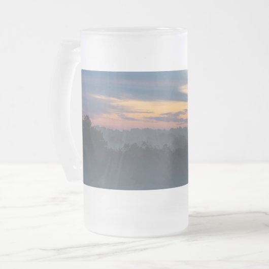 Durch den Nebel Mattierte Glass Bier Tasse (Vorderseite Links)