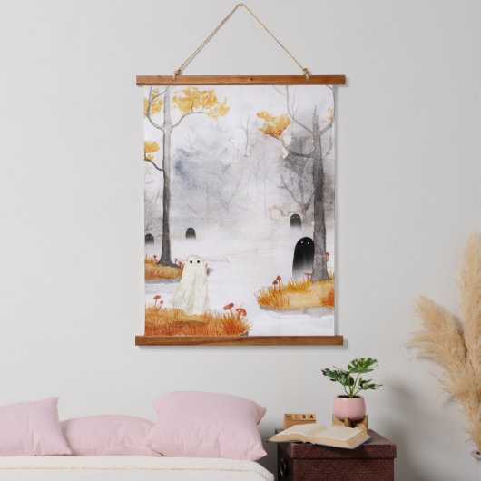 Durch den Nebel Wandteppich Mit Holzrahmen (Schlafzimmer)