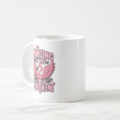 Durch den Ruhestand fliegen mit Flamingo Humor Kaffeetasse (Vorderseite Links)