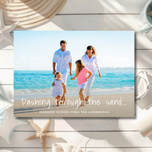 Durch den Sandstrand stürmen Foto-Urlaubskarte Feiertagskarte